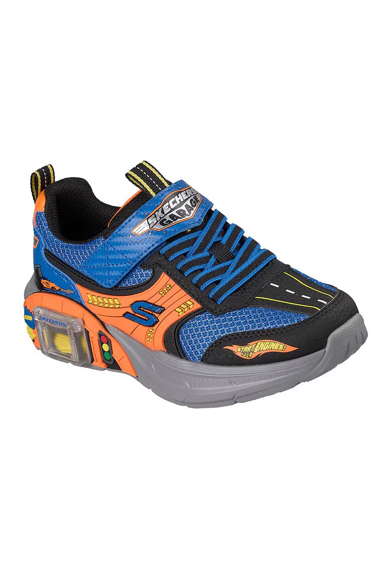 Skechers Спортни обувки Garage с Two Toy Cars - Червен/Жълт/Tъмносив