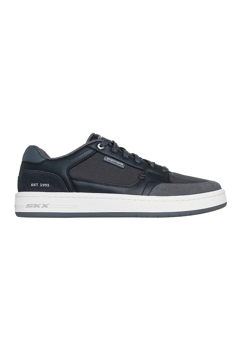 Skechers Спортни обувки League Imperion с кожа - Въглен сиво/Tъмносив