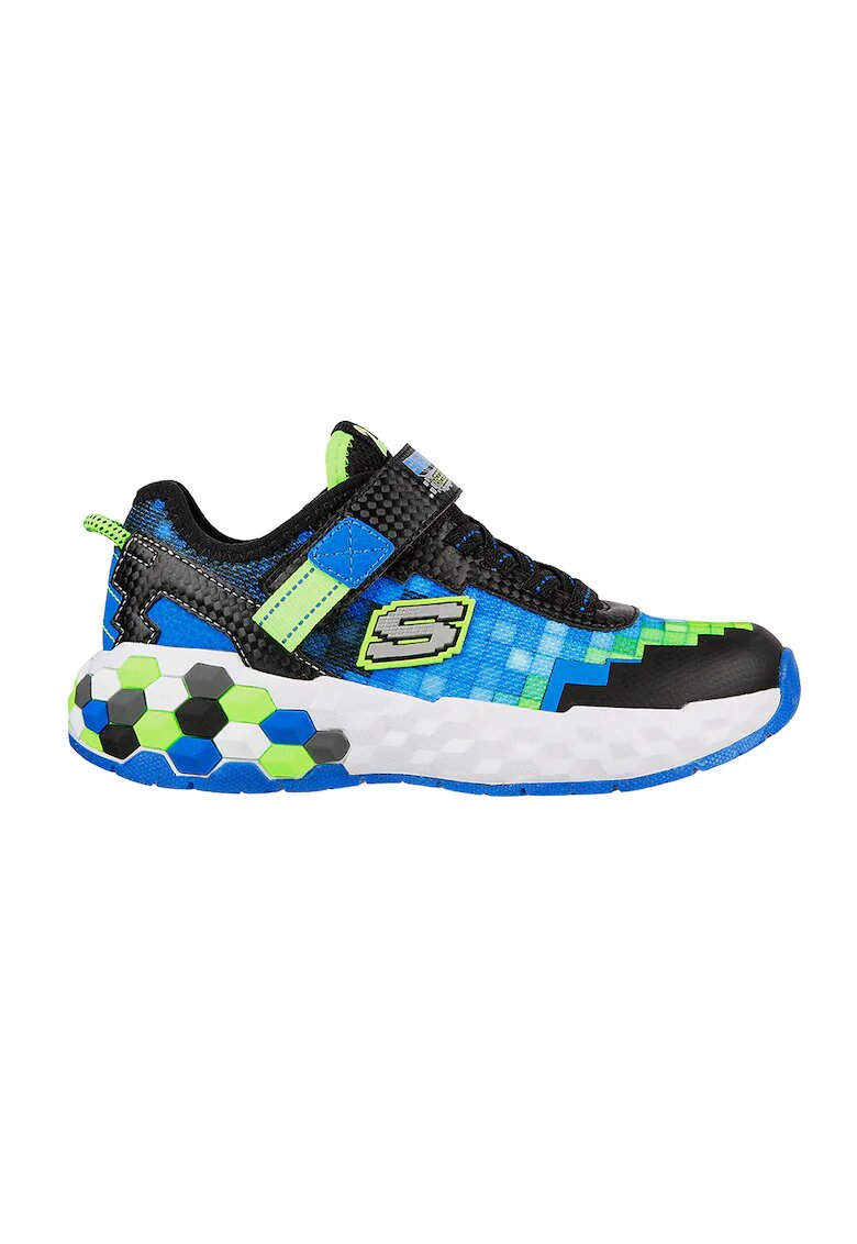 Skechers Спортни обувки Mega Craft 2.0 с еко кожа и текстил - Черен/Лайм зелено/Син