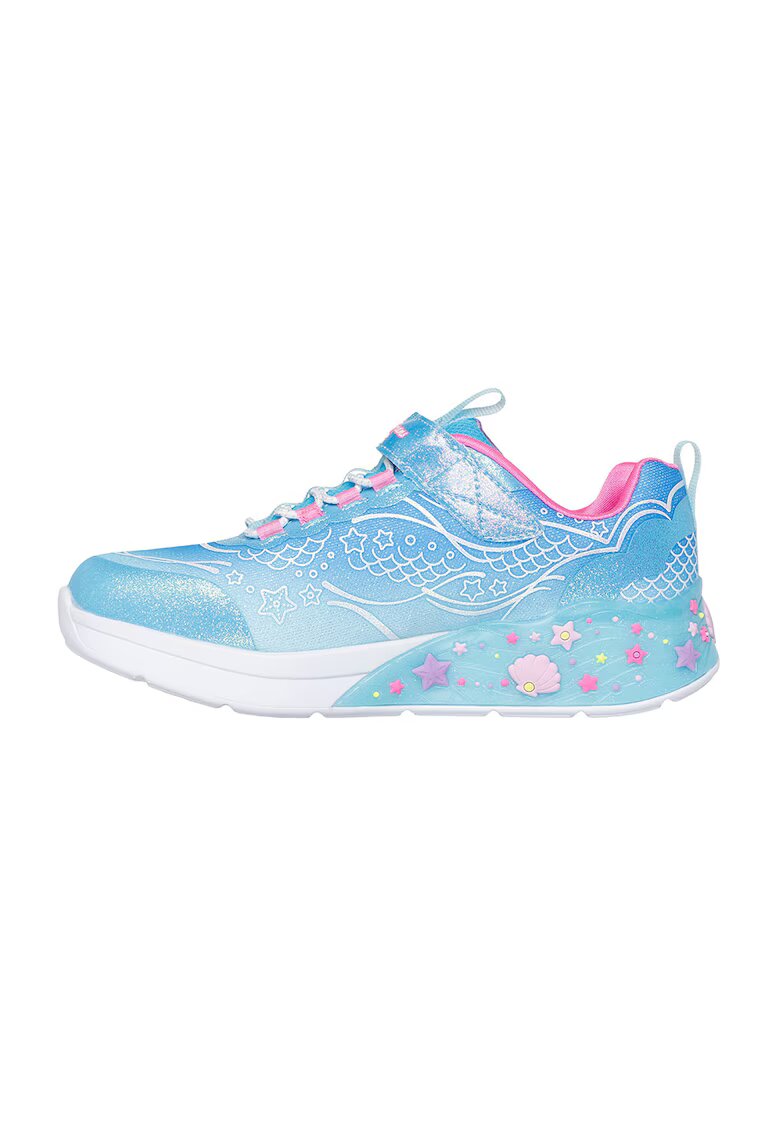 Skechers Спортни обувки Mermaid Dreams S-Lights с бутон On-Off - Яркорозово/Лилав