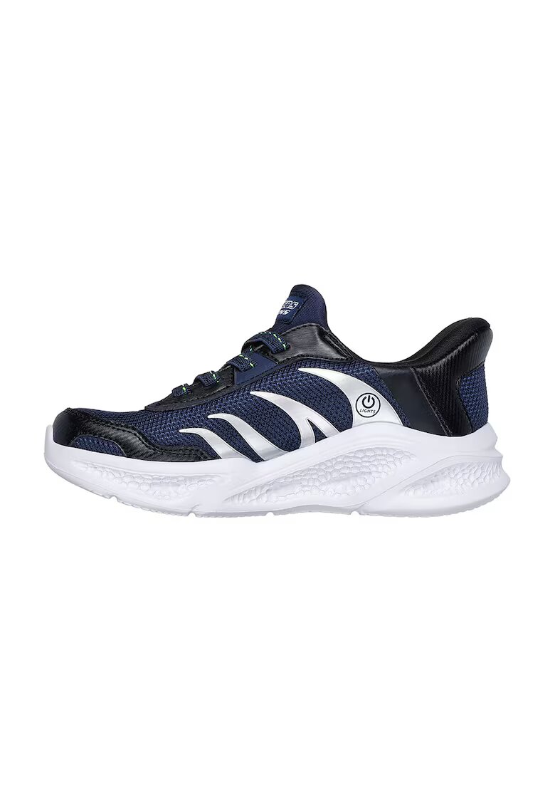 Skechers Спортни обувки Meteor Slip-Ins с LED светлини - Лайм зелено/Тъмносин