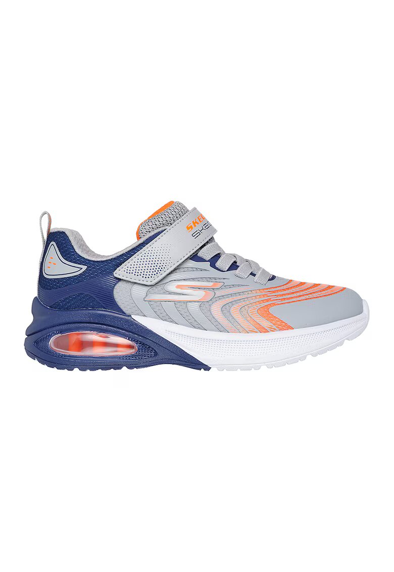 Skechers Спортни обувки Microspec Max от еко кожа с велкро - Светло сив/Оранжев