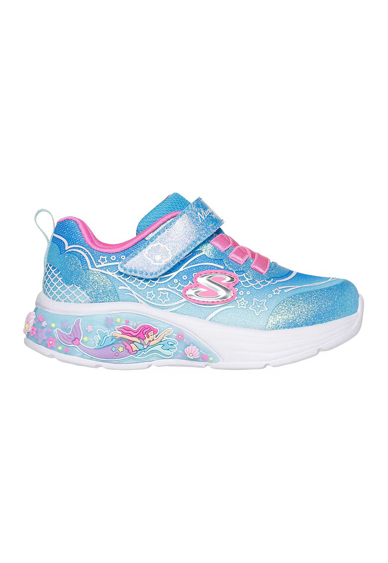 Skechers Спортни обувки My Dreamers Lil Mermaid с LED светлинки - Светлорозов/Светлосин