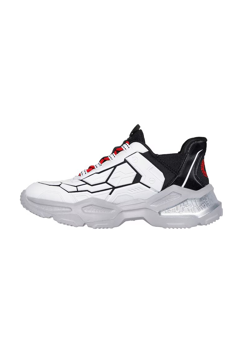 Skechers Спортни обувки Orbitron с текстил с лесно обуване - Бял/Сив/Тъмносин