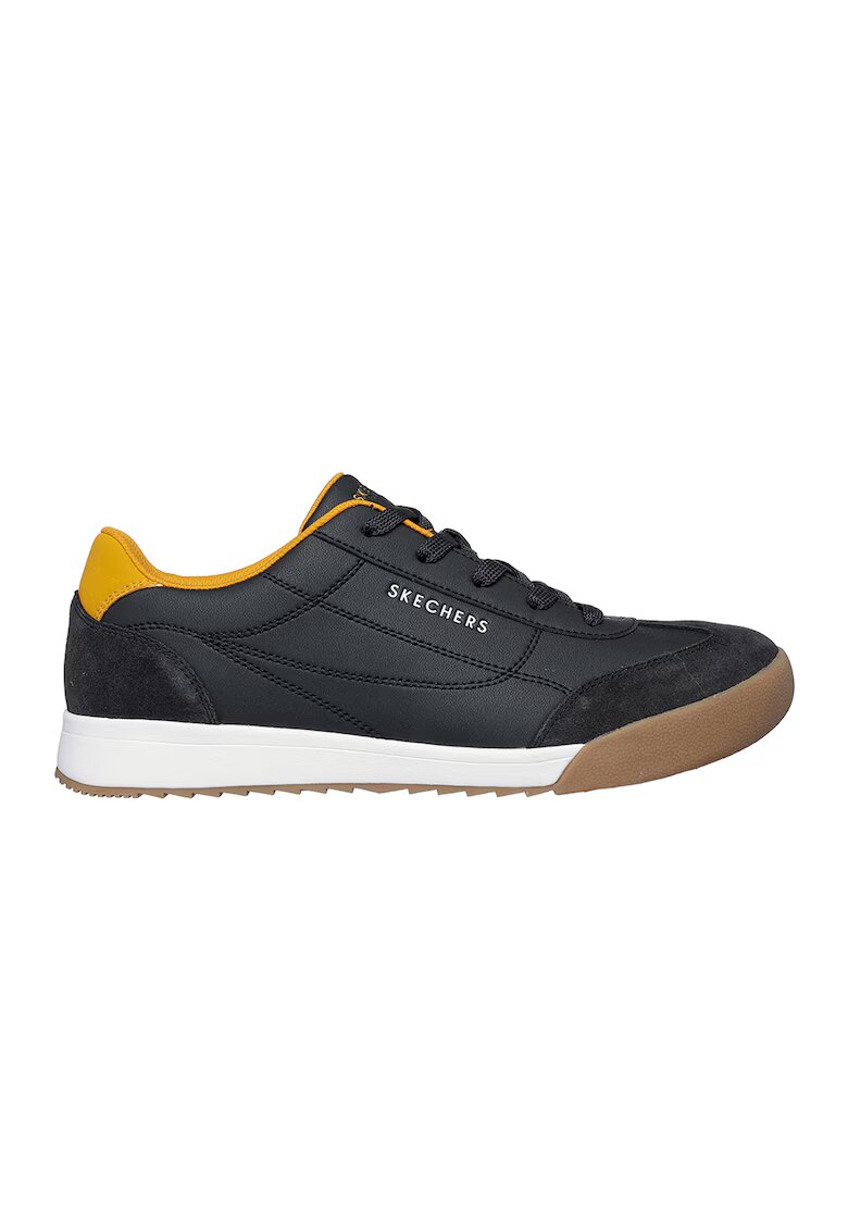 Skechers Спортни обувки от еко кожа и велур - Черен/Жълт