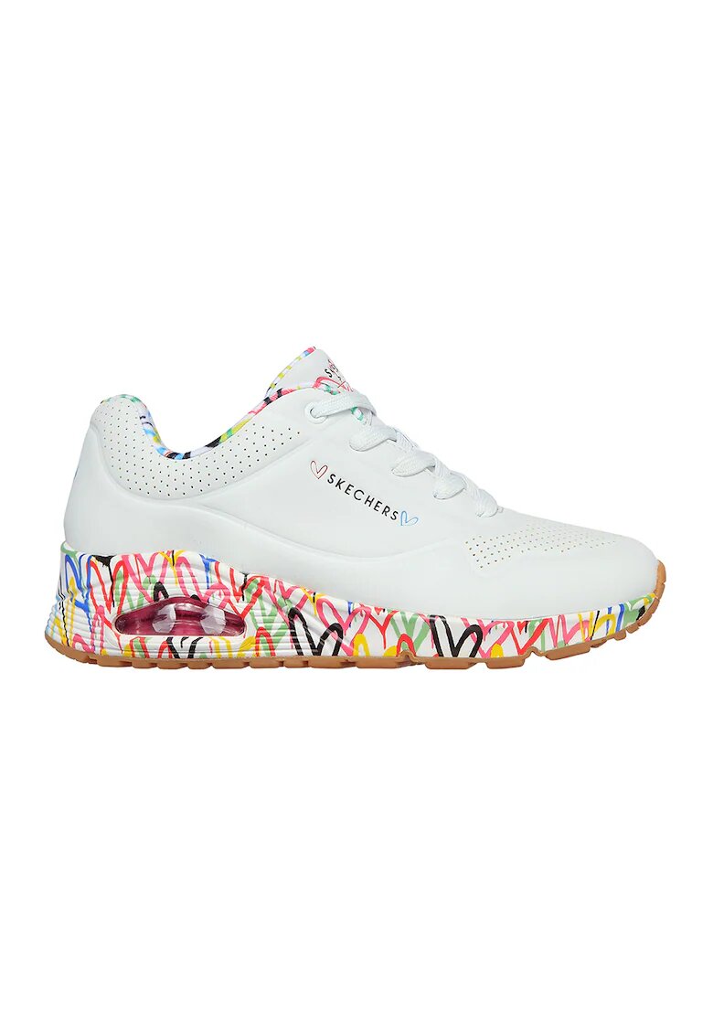 Skechers Спортни обувки Uno Loving Love от еко кожа - Бял/Розово златисто