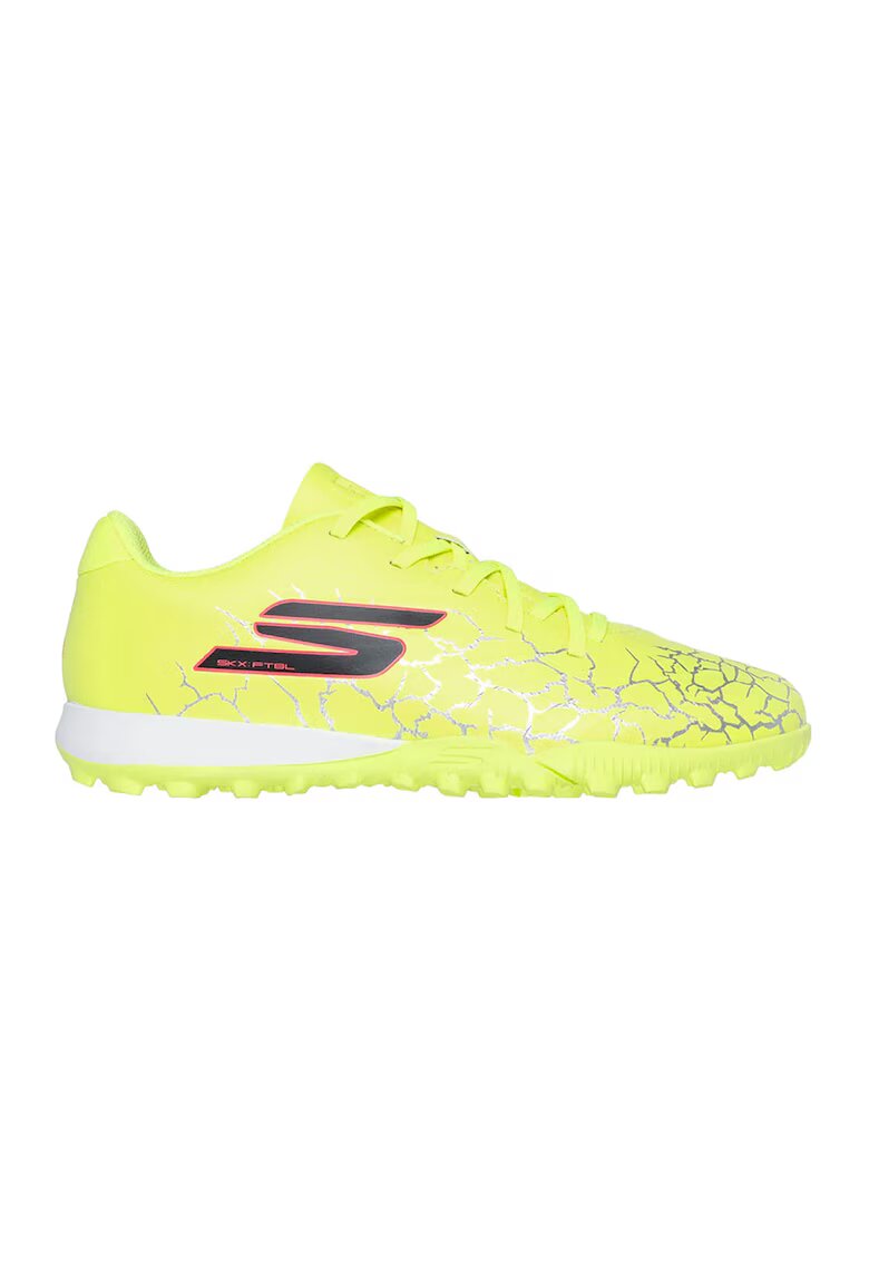 Skechers Спортни обувки от еко кожа с графичен дизайн - Сламеножълт/Сребрист