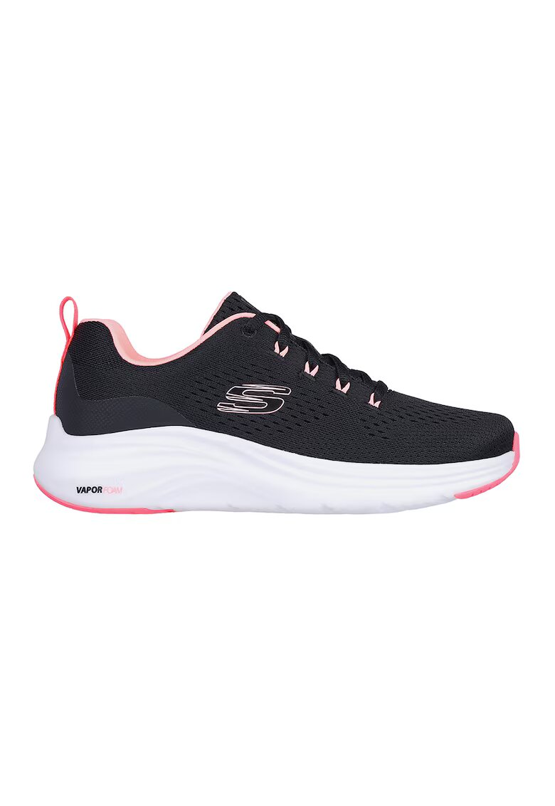 Skechers Спортни обувки от еко кожа с връзки - Черен/Розово