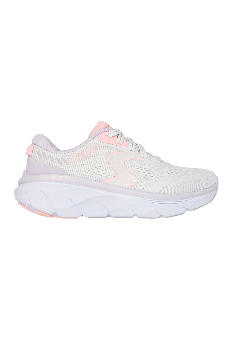 Skechers Спортни обувки от еко кожа с връзки - Розово/Ментово зелено