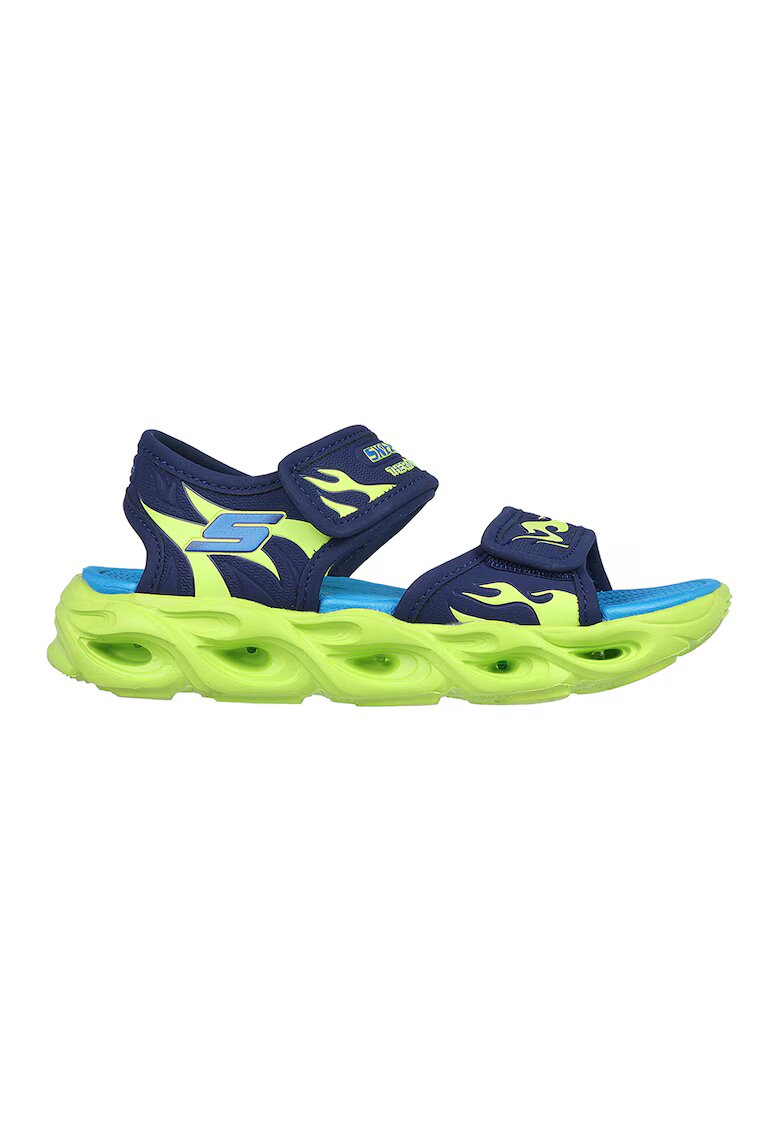 Skechers Спортни обувки от текстил Thermo-Splash Heat-Flo с велкро - Лайм зелено/Тъмносин