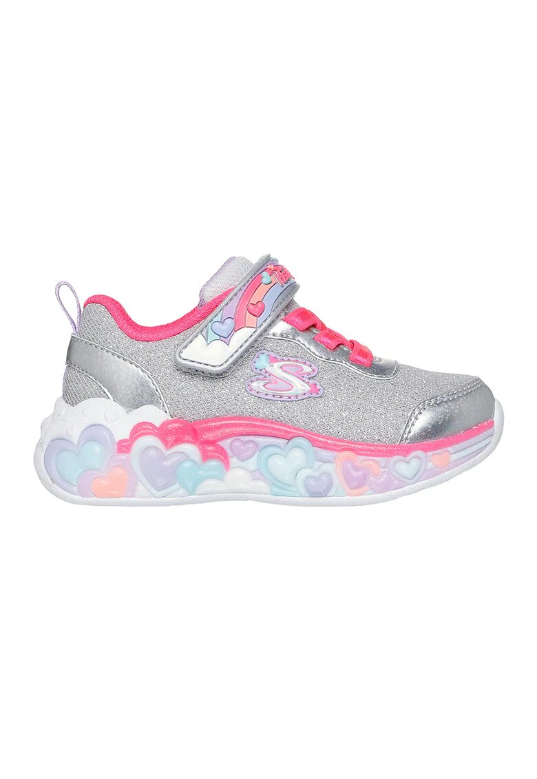 Skechers Спортни обувки S-Lights с блясък - Фуксия/Сребрист