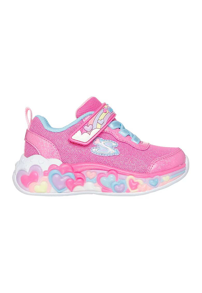 Skechers Спортни обувки S-Lights с блясък - Пастелносин/Светлорозов