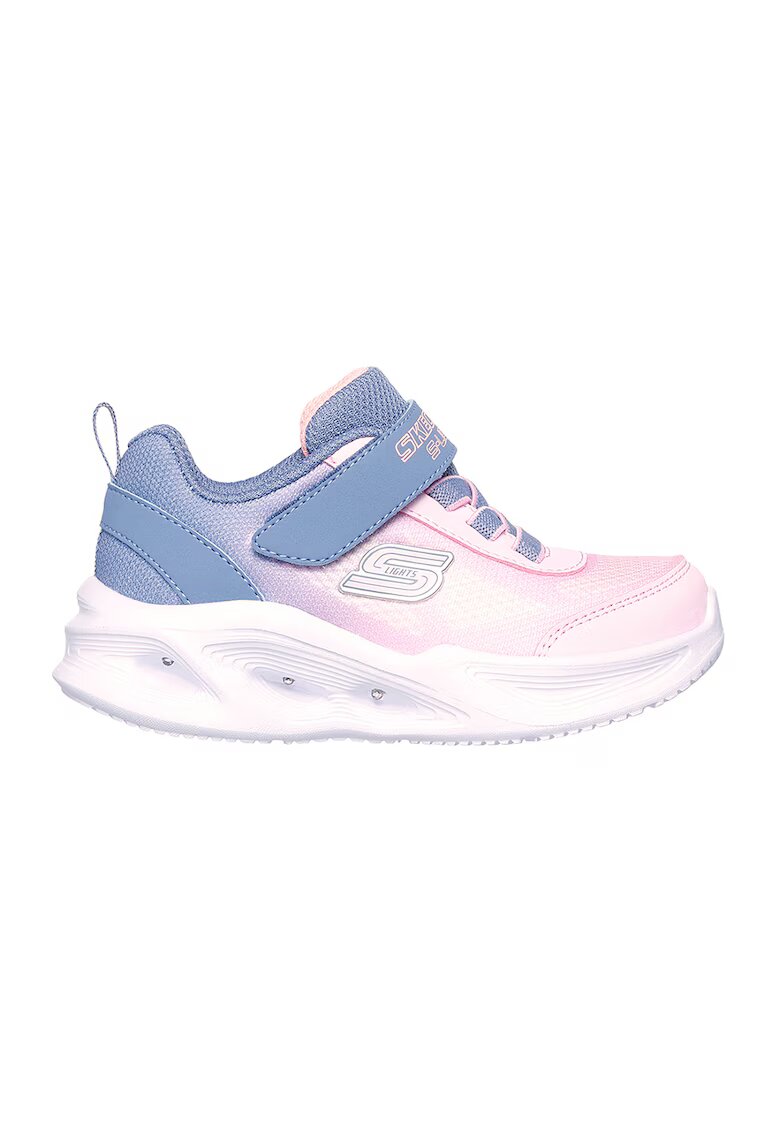 Skechers Спортни обувки S-Lights с LED светлини и велкро - Бледо розово/Tъмносив