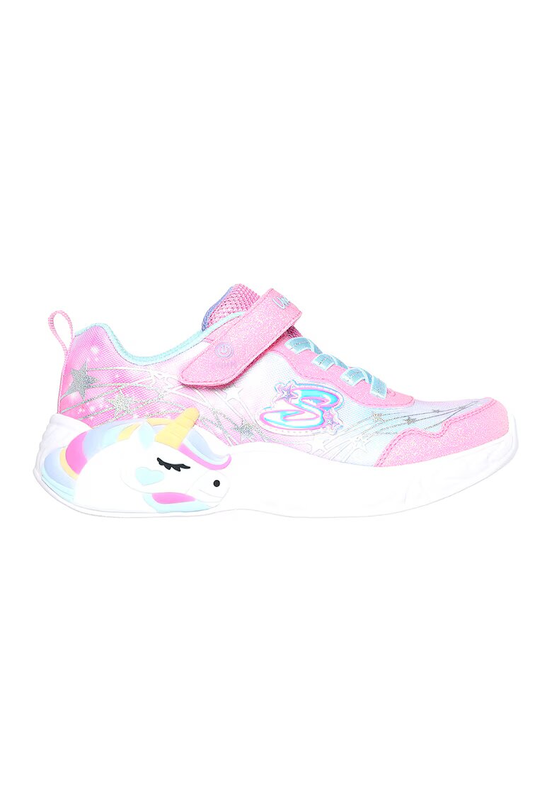 Skechers Спортни обувки с велкро и LED светлини - Лилав/Розово