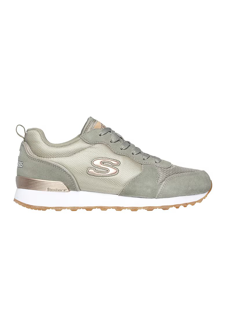 Skechers Спортни обувки с велурени вложки - WIDE FIT - Каки
