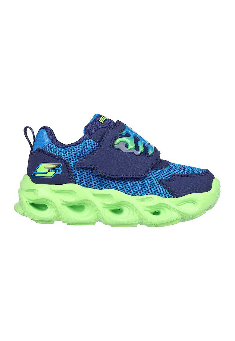 Skechers Спортни обувки със светлини и велкро Thermo-Flash - Flame - Лайм зелено/Тъмносин