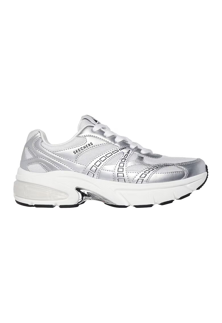 Skechers Спортни обувки Shadow Stel с еко кожа и мрежа - Бял/Сребрист