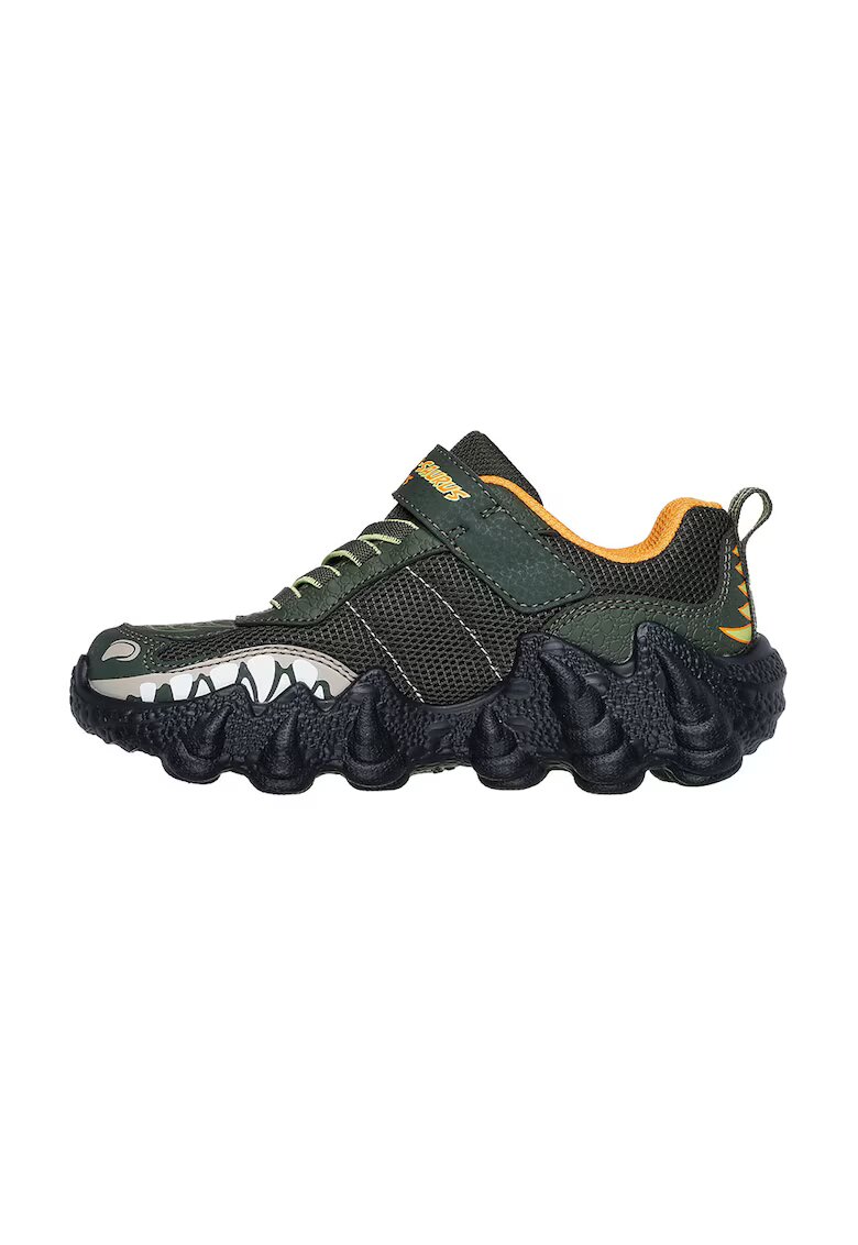 Skechers Спортни обувки Skech O Saurus Lights от еко кожа с графика - Черен/Тюркоаз