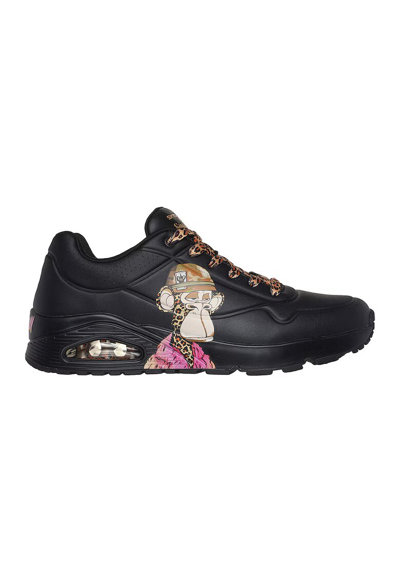 Skechers Спортни обувки Snoop Dogg от еко кожа с принт - Черен/Бежов