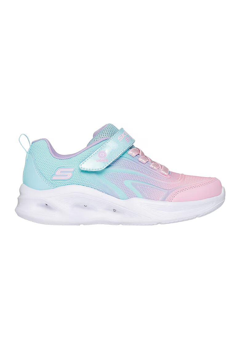 Skechers Спортни обувки Sola Glow с LED светлини - Пастелнорозов/Бял/Ледено синьо