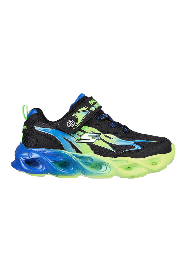 Skechers Спортни обувки Thermo-Flash - Heat-Flux с велкро и светлини - Черен/Лайм зелено/Син