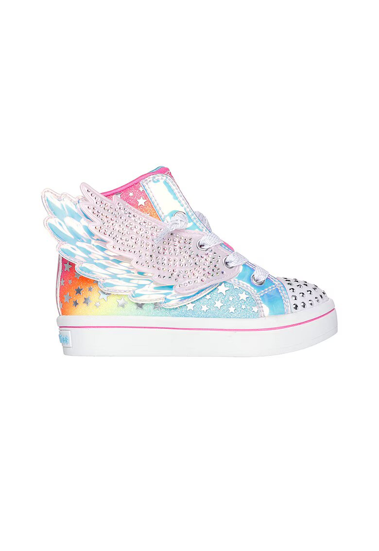 Skechers Спортни обувки Twinkle Toes с декоративни камъни - Розово/Светлосин