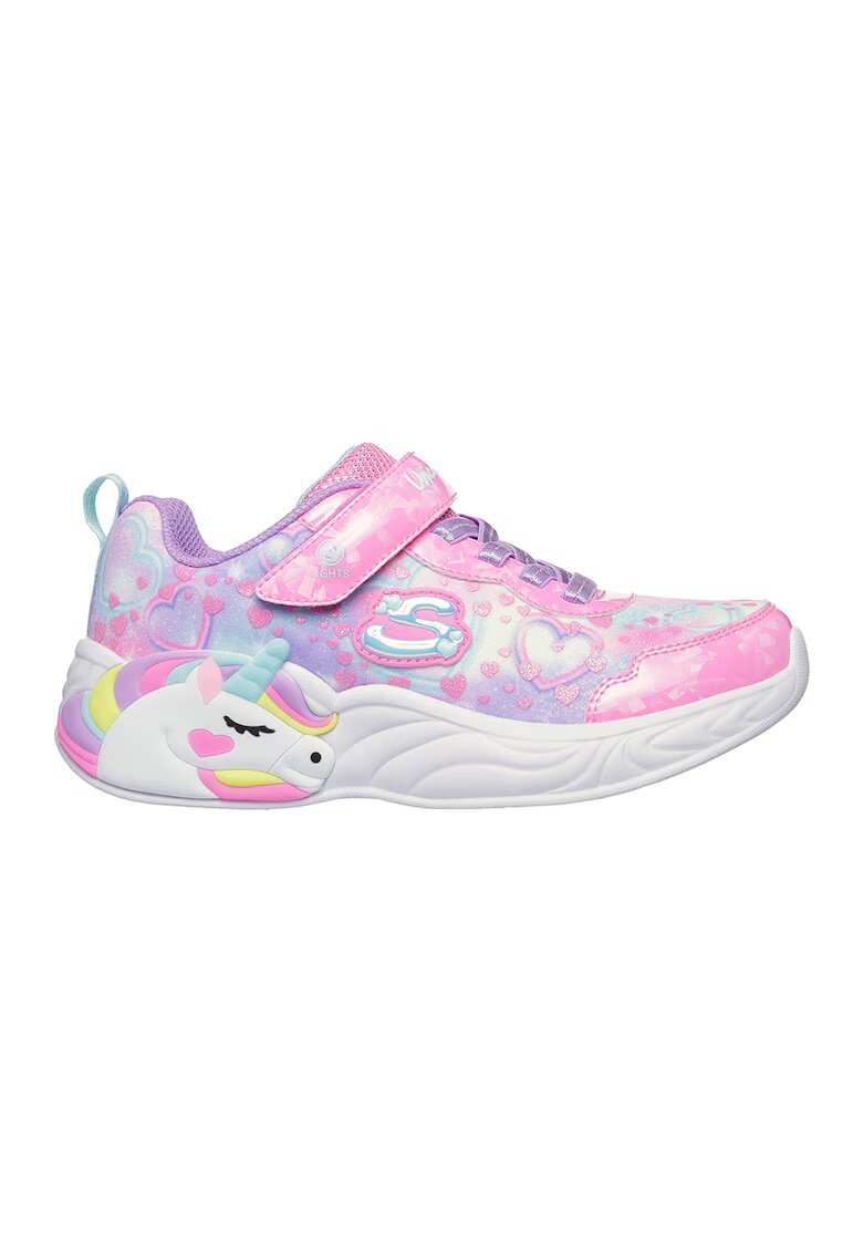 Skechers Спортни обувки Unicorn Dreams с бутон On/Off - Светлорозов/Лилав