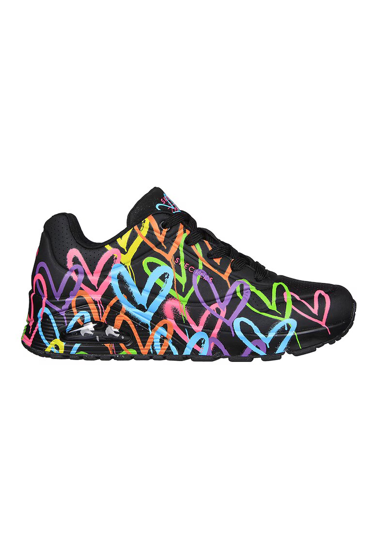 Skechers Спортни обувки Uno-Highlight Love от еко кожа с контрасти - Черен/Син