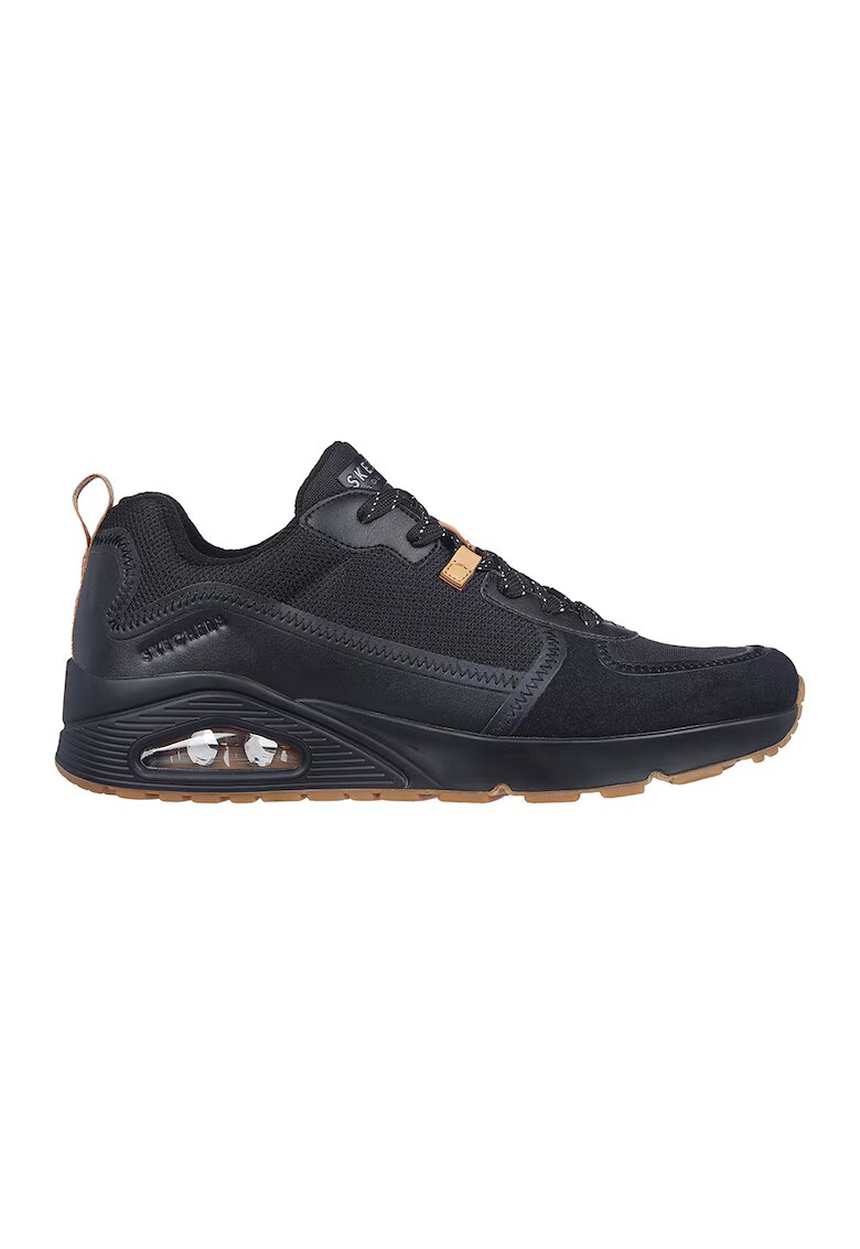 Skechers Спортни обувки Uno-Layover с мрежа и еко кожа - Черен