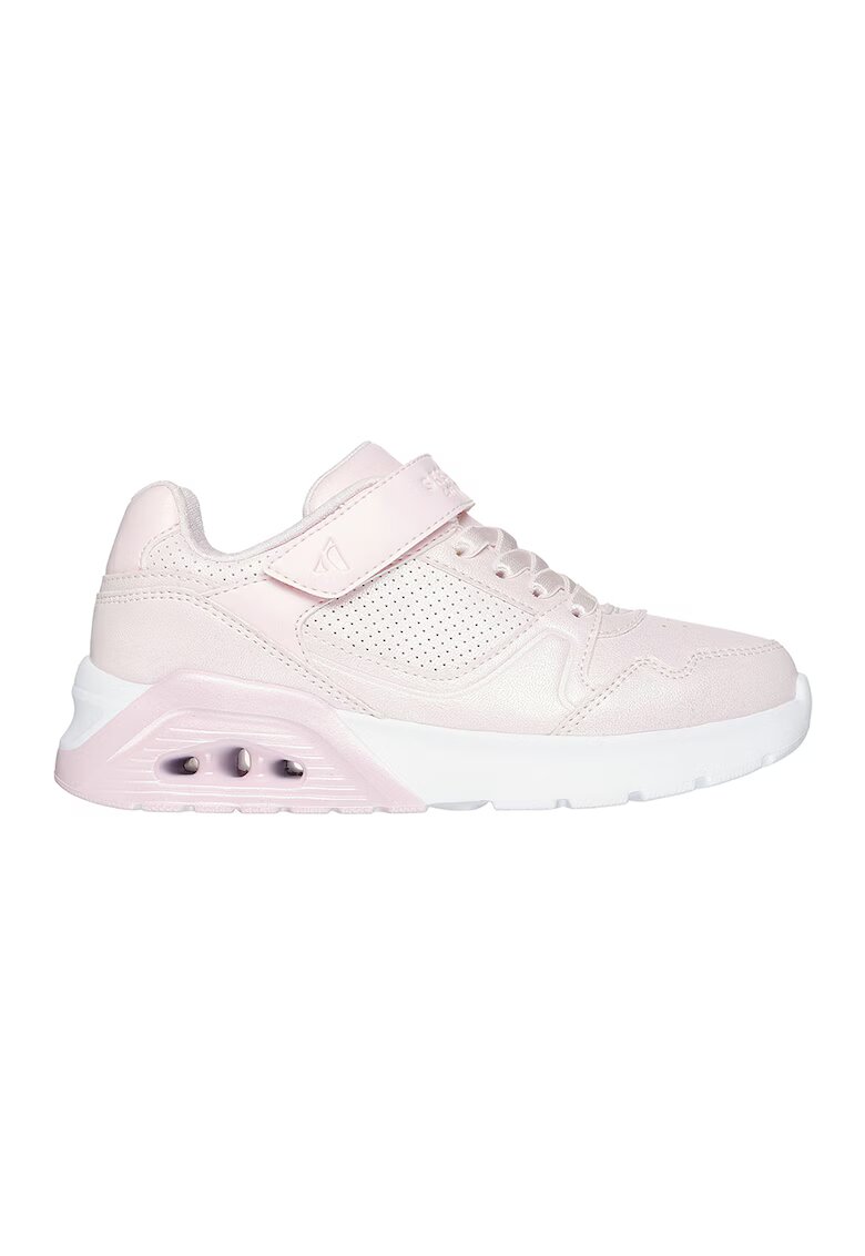Skechers Спортни обувки Uno Lite 2.0 от еко кожа с велкро - Пастелнорозов/Бял