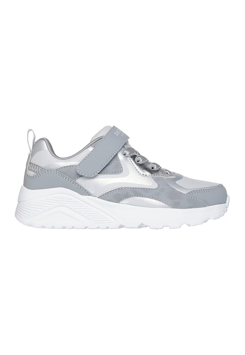 Skechers Спортни обувки Uno Lite от еко кожа с велкро - Светло сив/Бял