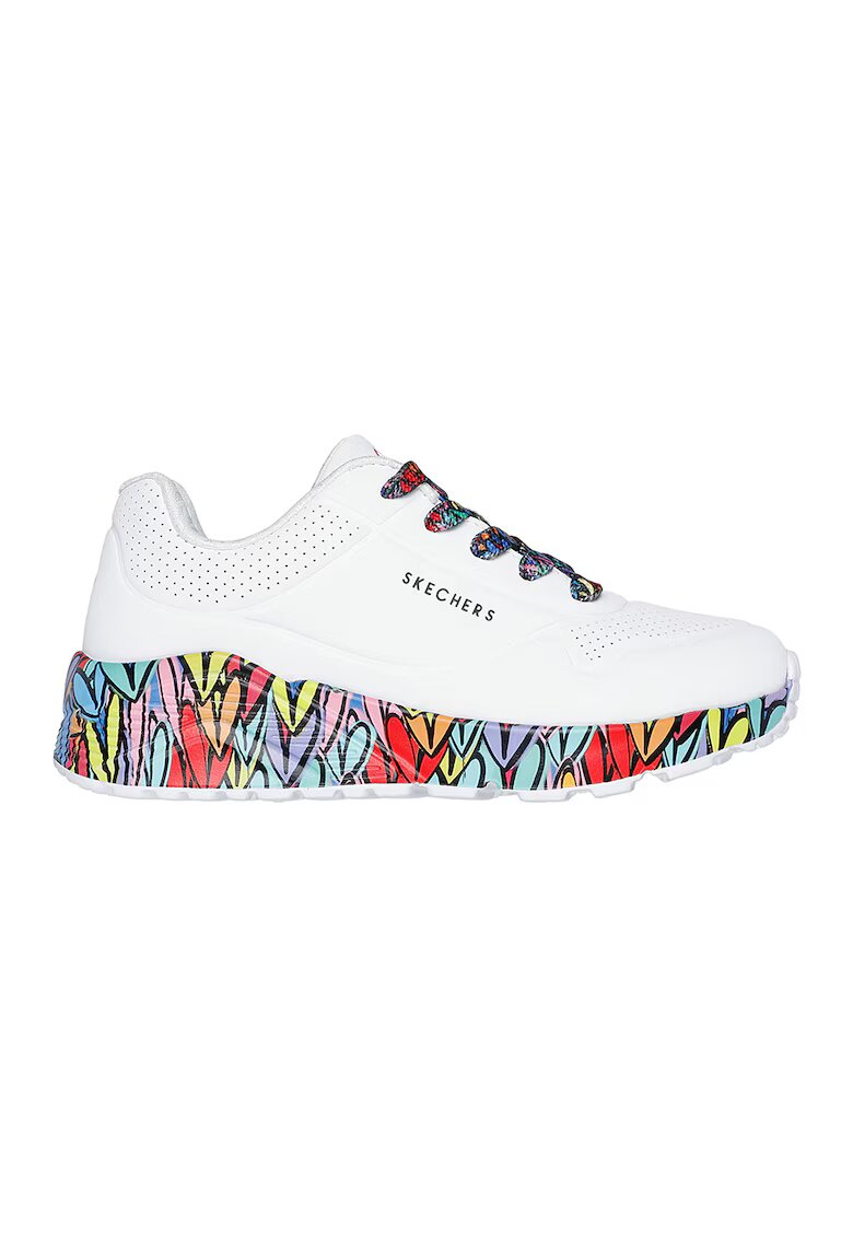 Skechers Спортни обувки Uno Lite с принт - Пастелносин/Черен/Оранжев