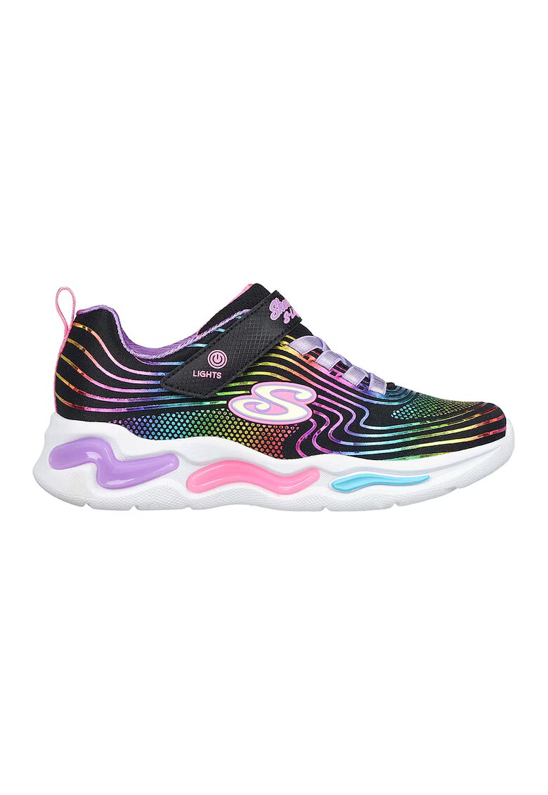 Skechers Спортни обувки Wavy Beams с LED светлини - Черен/Виолетов/Розово