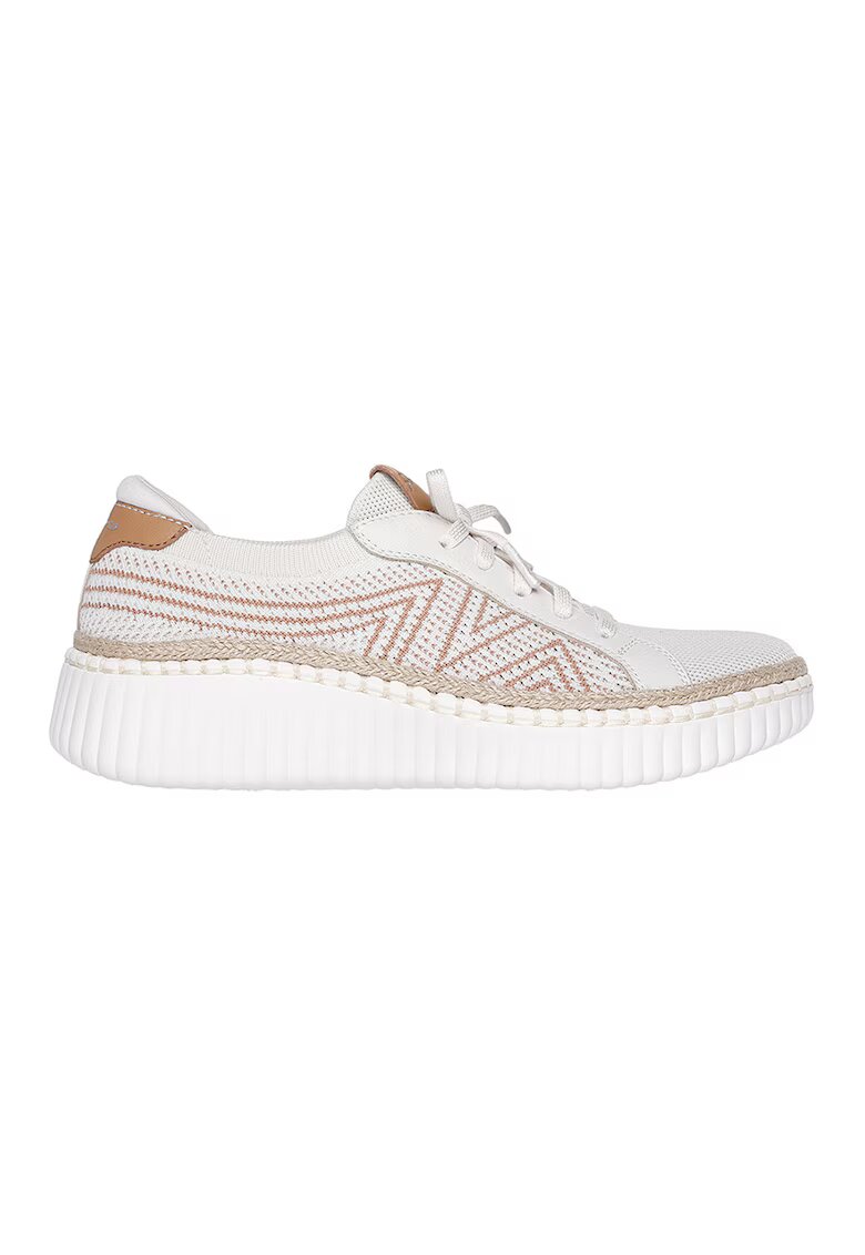 Skechers Спортни обувки Wilshire Bellevue с плетен ефект - Мръснобял/Светло бежово