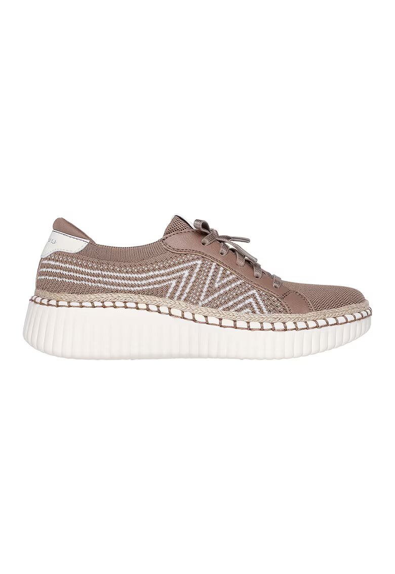 Skechers Спортни обувки Wilshire Bellevue с плетен ефект - Тъмнокафяв/Мръснобял