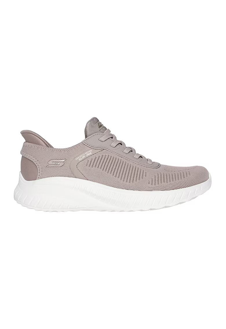 Skechers Текстилни спортни обувки BOBS Slip-ins™ с лесно обуване - Сиво-кафяв