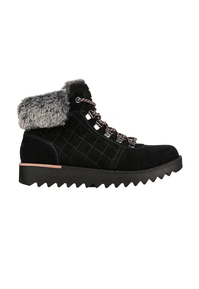 Skechers Велурени боти Mountain Kiss - Frontier Frenzy - Черен/Сив