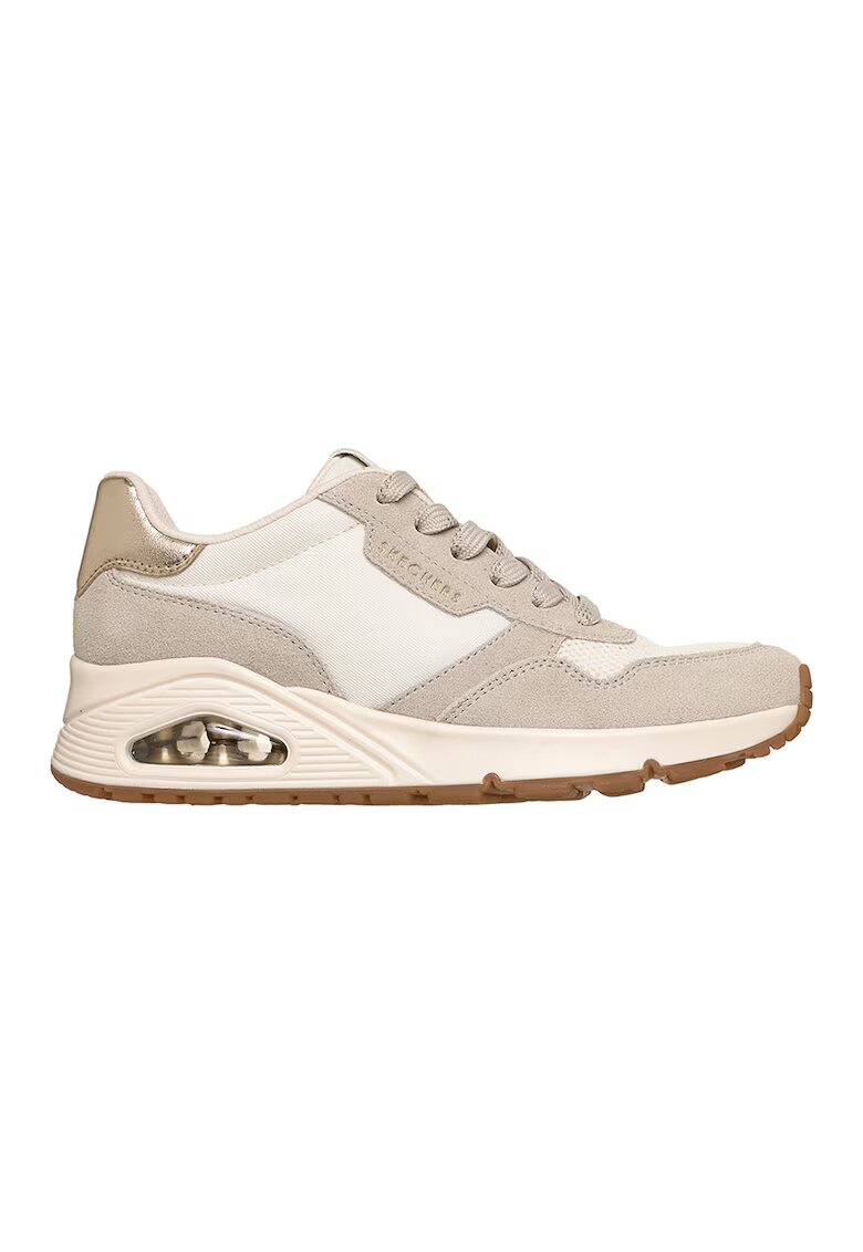 Skechers Велурени маратонки Uno - Vintage Air с мрежа - Мръснобял