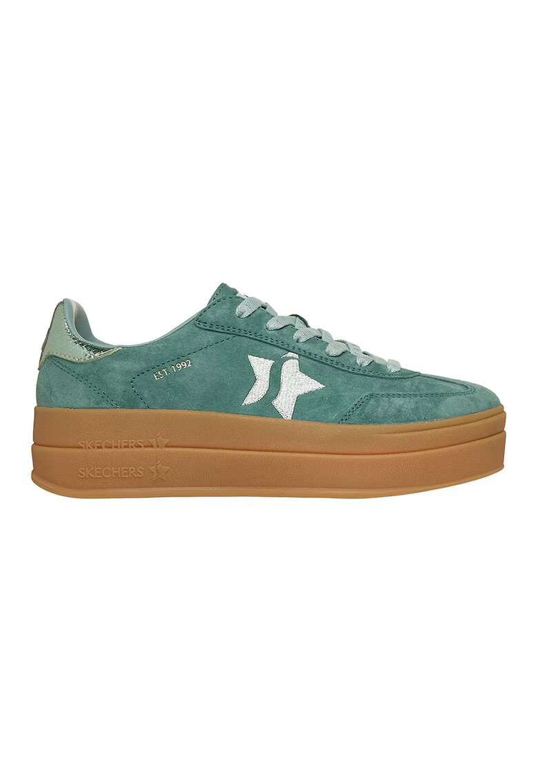 Skechers Велурени спортни обувки Academy HI Elevated Essence - Бял/Персийско зелено