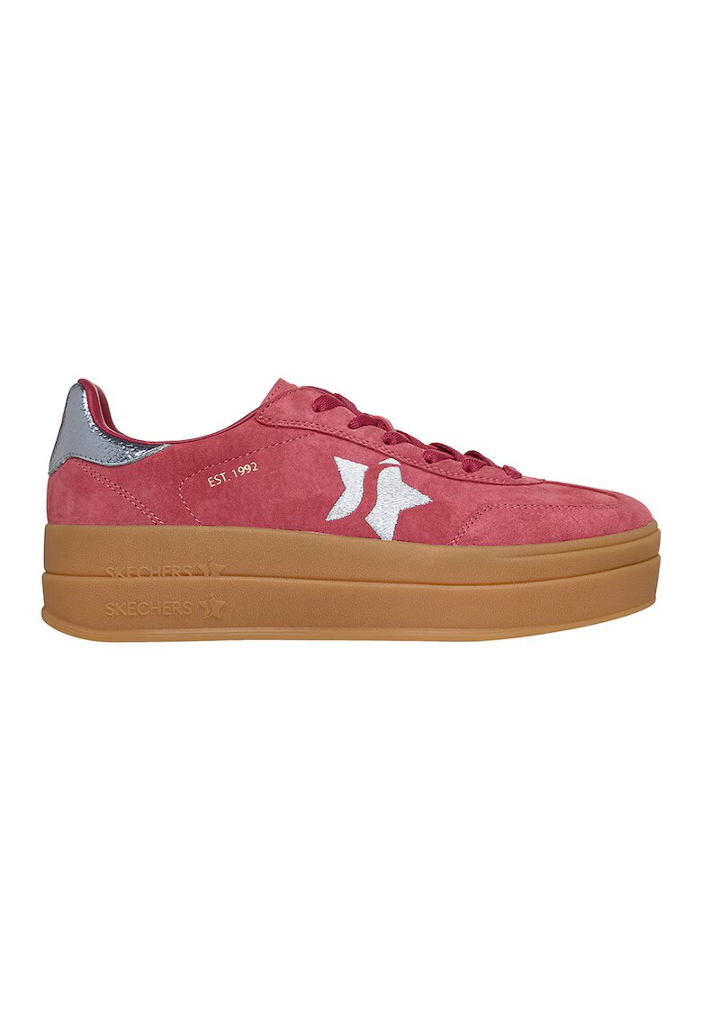 Skechers Велурени спортни обувки Academy HI Elevated Essence - Червен/Сребрист