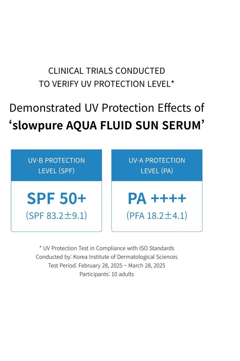 SLOWPURE Серум със слънцезащита SPF50+ PA++++ аква флуиден слънчев серум 50 мл