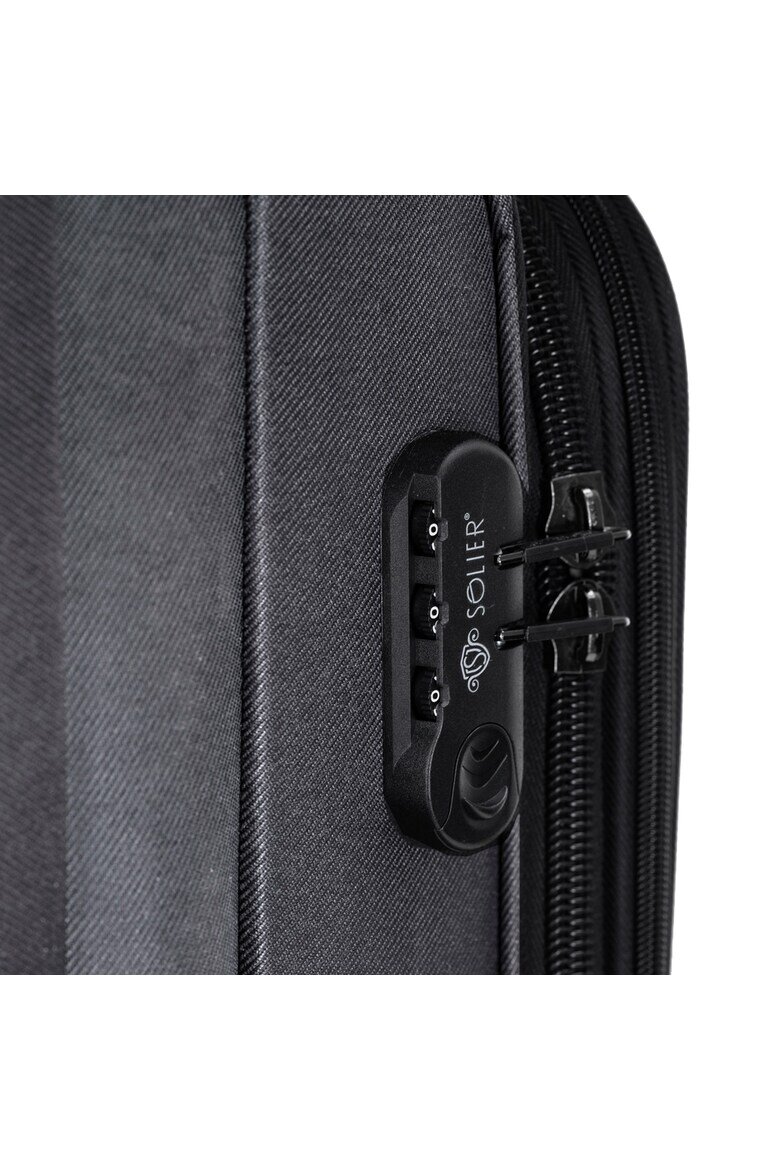 Solier Куфар STL1651 70L ABS L тъмносив/кафяв