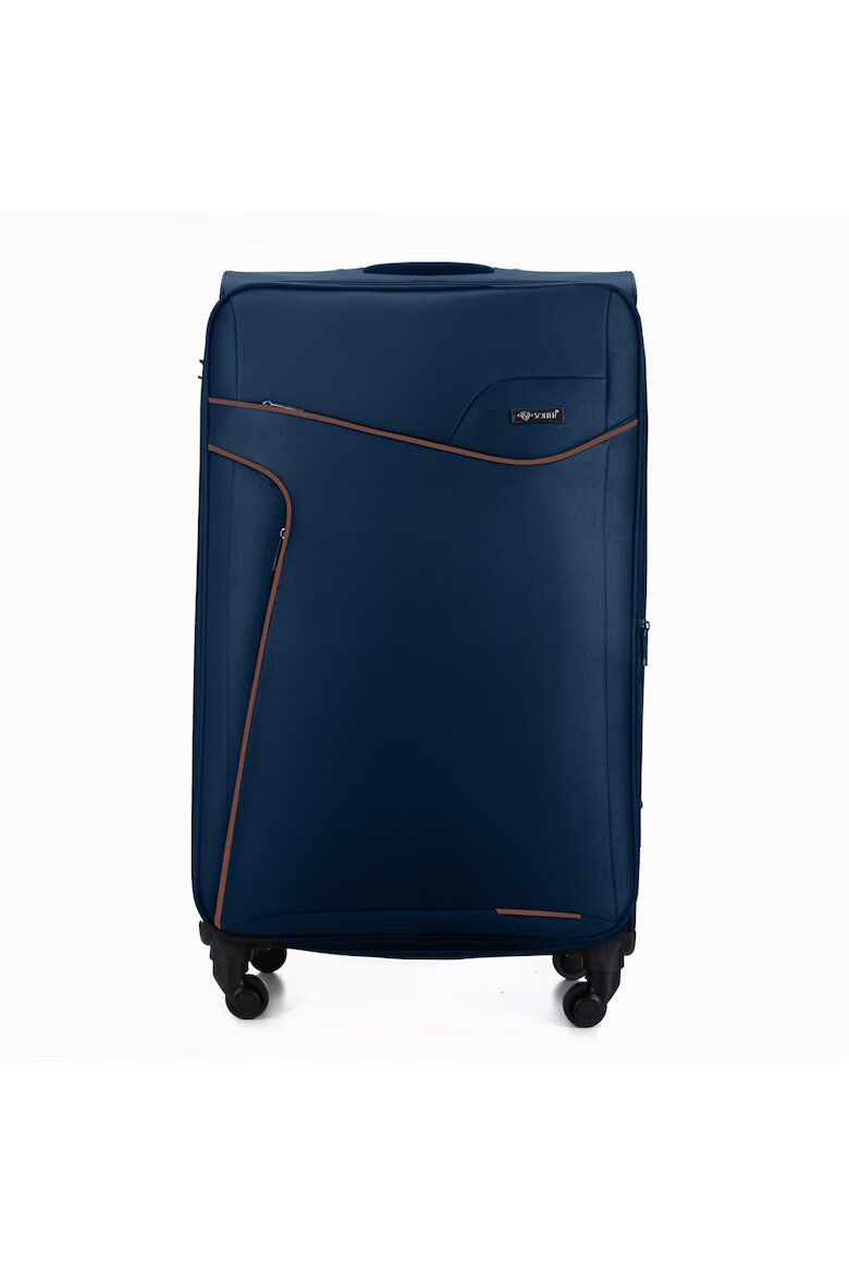 Solier Куфар STL1651 94L ABS XL тъмносин/кафяв