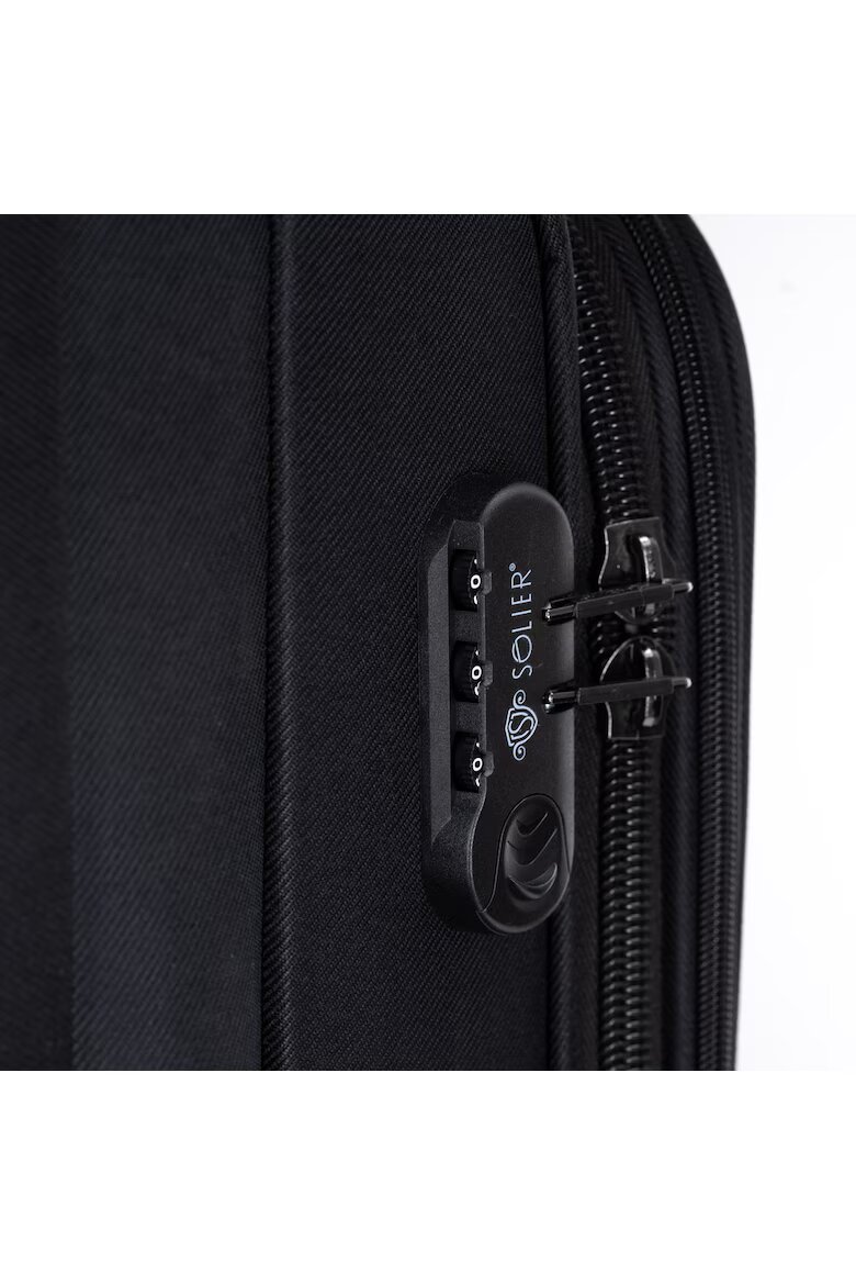 Solier Luggage Куфар Solier STL1651 Капацитет M черно зелен