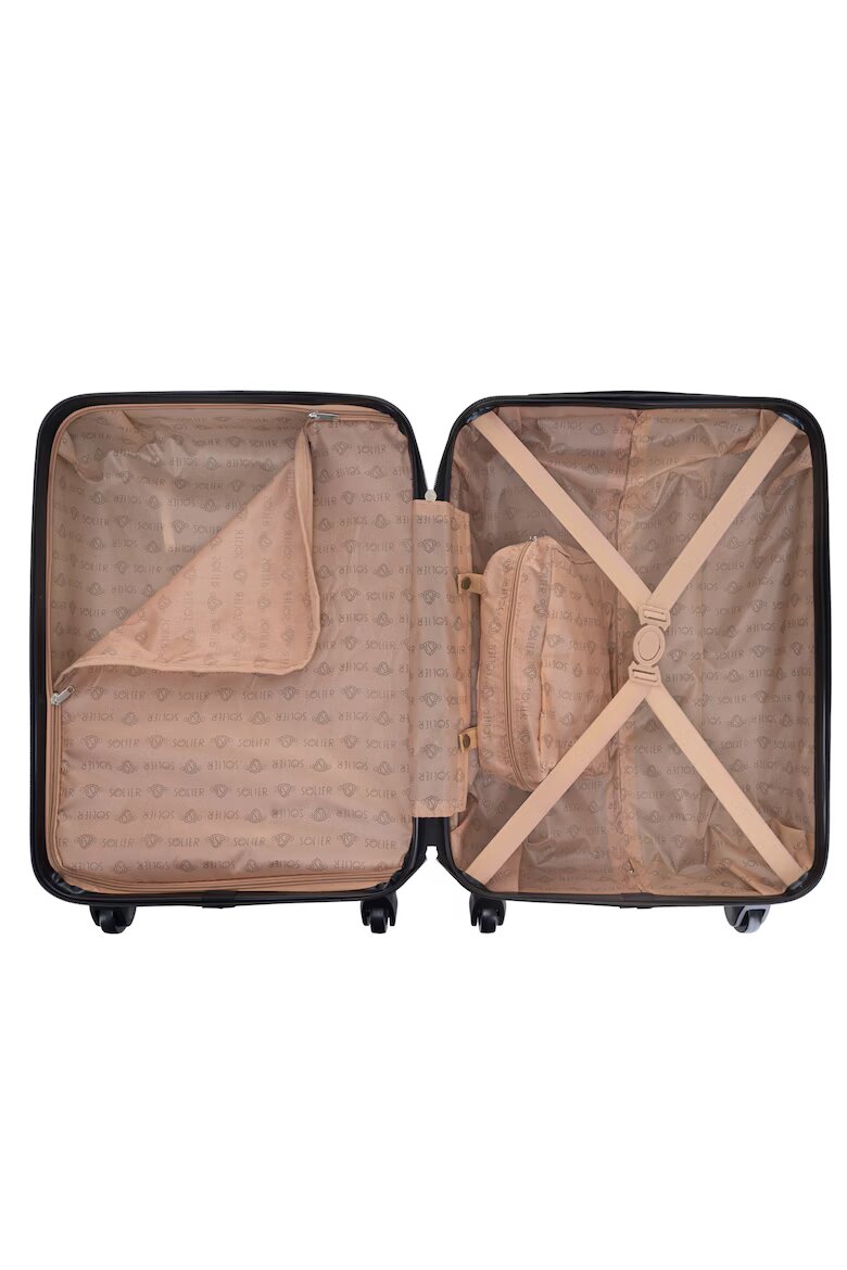 Solier Luggage Куфар STL902 38L ABS Капацитет S Черен