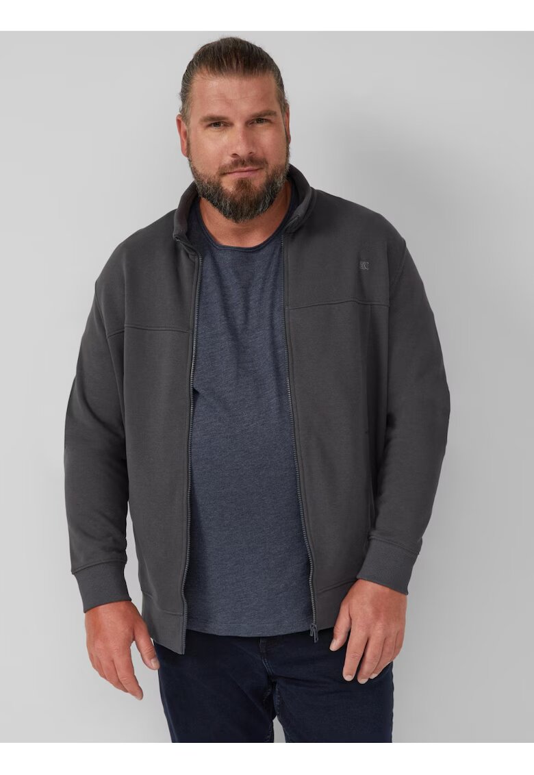 sOliver Big Sizes Bluza de trening barbati big sizes - cu fermoar si croiala Regular Fit