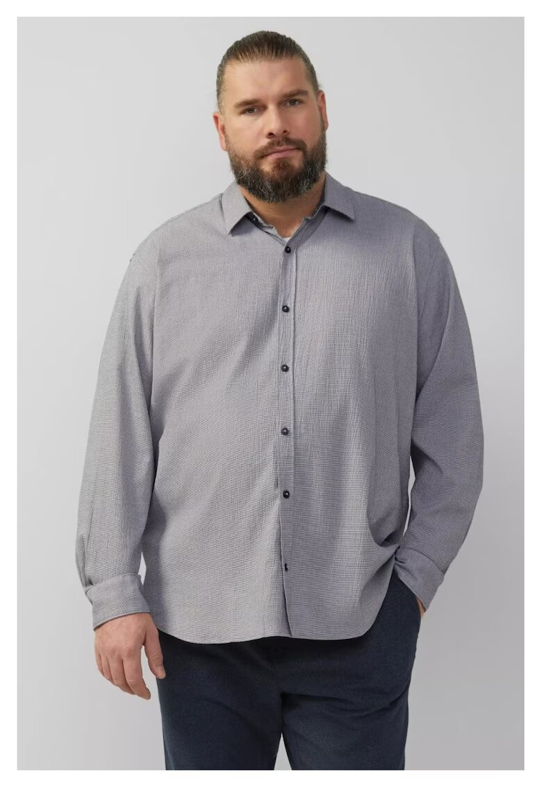 sOliver Big Sizes Camasa barbati big sizes - cu maneca lunga - Regular fit - Gri deschis - Tъмносив