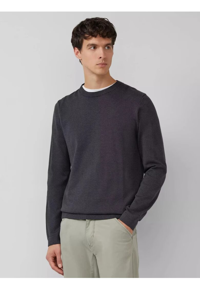 sOliver Мъжки пуловер с кръгло деколте - Regular fit - Tъмносив