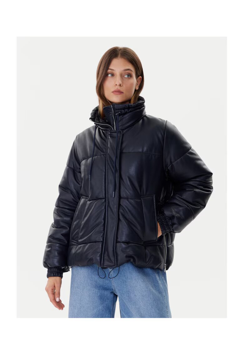 Sportmax Code Яке от изкуствена кожа черно
