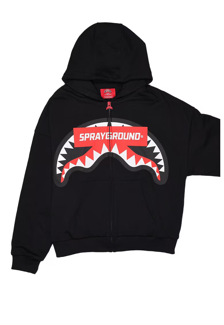 Sprayground Худи с цип и голямо лого - Червен/Черен